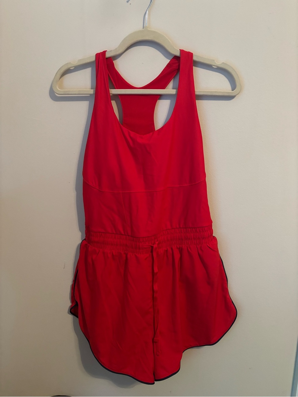 Fabletics Red Athletic Racerback Romper